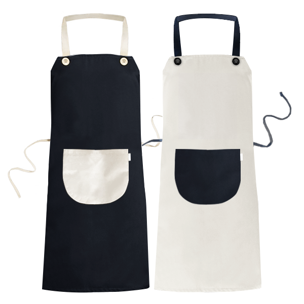 围兜烹饪厨房围裙夫妇厨师防水米色