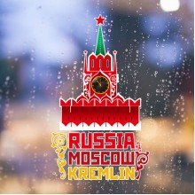 俄罗斯莫斯科克里姆林宫图案插画墙贴