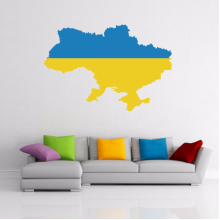 乌克兰国旗地图装饰贴纸