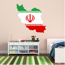 伊朗国旗地图装饰墙贴