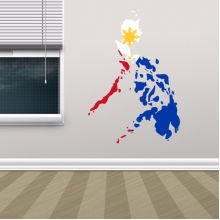 菲律宾国旗地图装饰墙贴