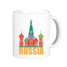 俄罗斯大建筑物插画图案 陶瓷杯子白色创意马克杯咖啡杯牛奶杯水杯
