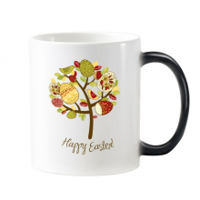 复活节快乐信仰基督教节日可爱彩色彩蛋树叶子小鸟文化图案 陶瓷变色马克杯加热变色咖啡杯牛奶杯水杯