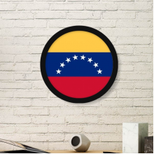 委内瑞拉国旗南美洲国家象征符号图案 圆形简约装饰画家居装饰画框礼品礼物