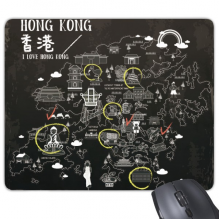 香港旅行景点手绘中国 游戏防滑橡胶鼠标垫礼品