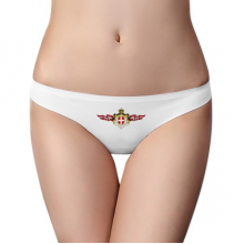 丹麦国徽标志符号图案 女士美丽白色无痕内裤丁字裤2片装礼物