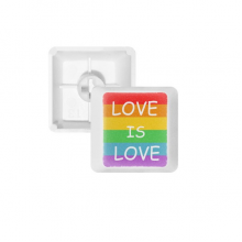 同性恋彩虹旗造型心图案 键帽机械键盘PBT无刻白色键位OEM尺寸