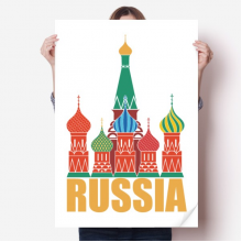 俄罗斯大建筑物插画图案 海报贴纸80x55cm墙贴纸卧室家居装饰