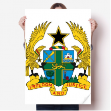 加纳非洲国徽 海报贴纸80x55cm墙贴纸卧室家居装饰