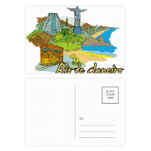 手绘巴西里约热内卢 明信片卡片祝福生日卡20张
