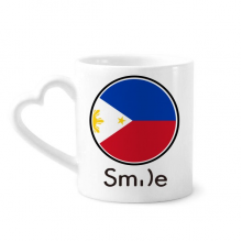 菲律宾国旗亚洲洲国家象征符号图案 Smile图案陶瓷杯子白马克杯心形把手礼物