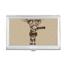 长颈鹿卡通动物棕 金属名片夹名片盒卡包