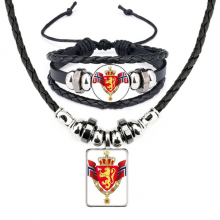 挪威国徽标志符号图案 手链项链吊坠首饰套装