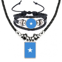 索马里国旗非洲国家象征符号图案 手链项链吊坠首饰套装