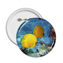 海洋光线黄色鱼水自然 圆形徽章胸章胸牌装饰挂牌5件礼物