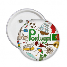 葡萄牙爱心形航海插画图案 圆形徽章胸章胸牌装饰挂牌5件礼物