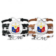 菲律宾亚洲国徽 手链情侣皮绳腕带礼物