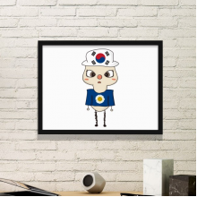 韩国家亚洲首尔国旗悠悠 黑色简约装饰画家居装饰画框礼品礼物