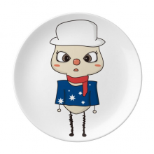 澳大利亚大洋洲堪培拉国旗悠悠 陶瓷餐盘子8寸月光盘餐具家居礼物