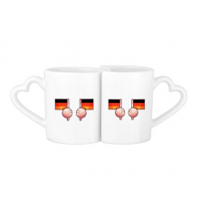 德国旗欧洲 情侣爱情2个马克水杯陶瓷杯子礼物