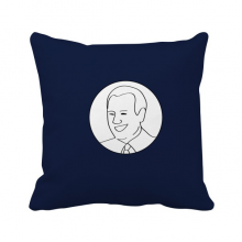 美国总统人物拜登蓝色国旗 方形抱枕睡眠靠枕沙发靠垫双面含芯