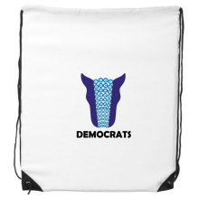 美国党派驴形象蓝色政治民主 运动背包购物包双肩拉带球包礼物